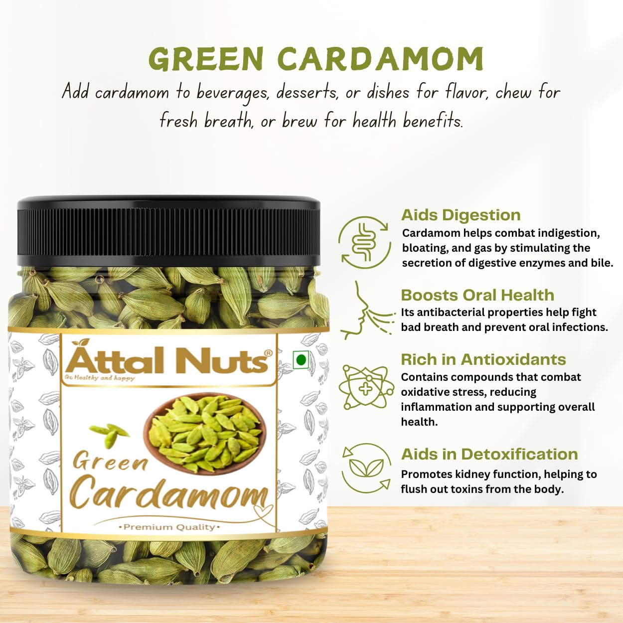 Cardamom Elaichi Whole Fresh & Aromatic Spice Perfect for Cooking, Tea & Sweets - 1 Kg - View 7