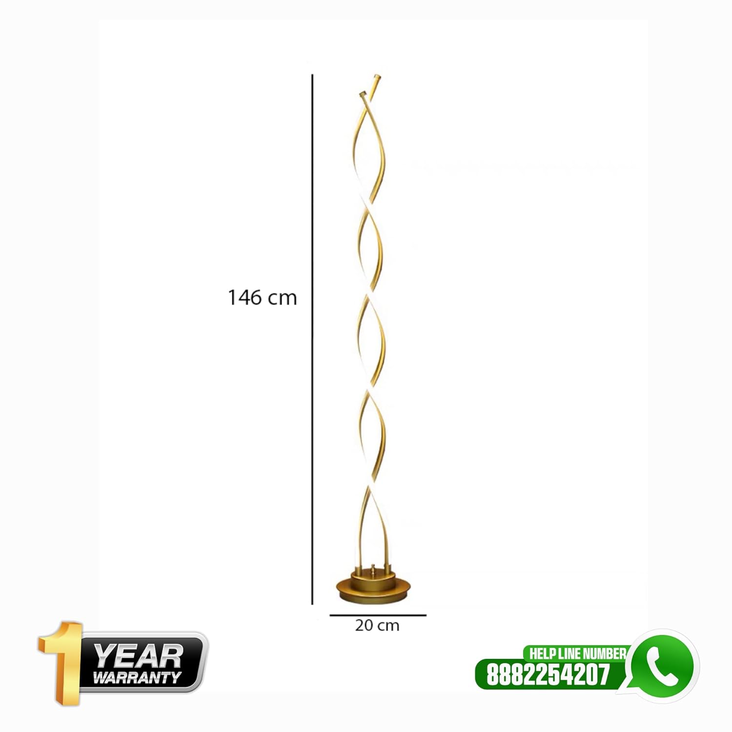 Smartway� Mighty Modern Designer Floor Lamp for Living Room, Bedroom Corner, Home D�cor, Hotel & Office Standing Lamp (Natural White) - View 2