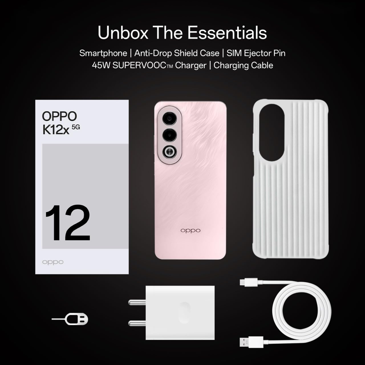 Oppo K12x 5G Smartphone (8GB RAM + 256GB Storage) | 16.94cm LCD Display, 5100mAh Battery | 45W SUPERVOOC Flash Charge | 360� Damage-Proof Armour Body | Charger in The Box (Feather Pink) - View 7